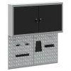 Sada nástěnných skříní a pegboardu s 3 kusy Černý kov 3321398