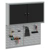 Sada nástěnných skříní a pegboardu s 3 kusy Černý kov 3321398