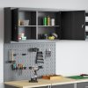 Sada nástěnných skříní a pegboardu s 3 kusy Černý kov 3321398