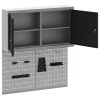 Sada nástěnných skříní a pegboardu s 3 kusy Černý kov 3321398