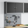 Sada nástěnných skříní a pegboardu s 3 kusy Černý kov 3321398