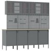 Sada pracovního kabinetu a pegboardu 10 kusů Červená MDF a kov 3321485