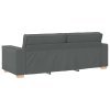 Pohovka 3 pcs Tmavě šedá 220 x 80 x 84 cm Lněná směs 3324610
