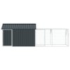 Voliéry pro ptáky s prodloužením antracitová 112x421x141 cm ocel 3325148