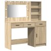 Toaletka se zrcadlem a LED - Sonoma dub - inženýrský materiál 3334265