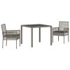 Zahradní jídelní souprava 3 pcs Šedá polyratan 3334871