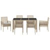 Zahradní jídelní souprava 7 pcs Béžová polyratan 3334882