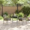 3dílný zahradní bistro set s polštáři šedý poly ratan 3334964