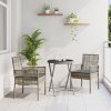 3dílný zahradní bistro set s polštáři šedý poly ratan 3334964