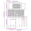 Pracovní skříň a nástěnný panel – 7 kusů – Červená MDF a kov 3321467