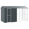 Klec pro ptáky s prodloužením Uhlová šedá 210x442x247 cm Ocel 3325153