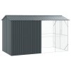 Klec pro ptáky s prodloužením Uhlová šedá 210x442x247 cm Ocel 3325153