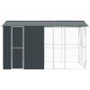 Klec pro ptáky s prodloužením Uhlová šedá 210x442x247 cm Ocel 3325153
