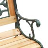 Zahradní lavice s růžovým vzorem opěradla 116 cm Dřevo 319570