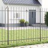 Zahradní plot se špičatým vrcholem, šedý, 5,1x1,5 m, ocel 3334052
