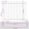 Zahradní plot s hroty Bílý 6,8x1,5 m Ocel 3334082