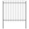 Zahradní plot s hrotem Šedý 11,9x1,5 m Ocel 3334132