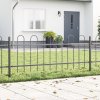 Zahradní plot s oblými vrcholy Šedý 11,9x0,6 m Ocel 3334133