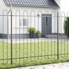 Zahradní plot s obloukovým vrcholem Šedý 11,9x1,5 m Ocel 3334137