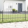 Zahradní plot s hroty, šedý, 13,6 x 0,6 m, ocel 3334148