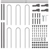 Zahradní plot s obloukovým vrchem, šedý, 13,6 x 0,8 m, ocelový 3334154