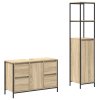 2 Ks Koupelnový Nábytek Set Sonoma Dub Zpracované Dřevo 3328375