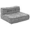 4-místný modulární sofa pouf přestavitelná světle šedá látka 3315108