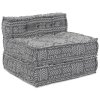 4-místný modulární sofa pouf přestavitelná světle šedá látka 3315108