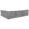 4-místný modulární sofa pouf přestavitelná světle šedá látka 3315108