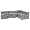4-místný modulární sofa pouf přestavitelná světle šedá látka 3315108