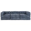 3místný modulární pouf pohovka přestavitelná indigo látka 3315112