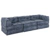 3místný modulární pouf pohovka přestavitelná indigo látka 3315112