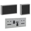 Pracovní skříňka a pegboard 8 kusů Černá MDF a kov 3321458