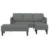 Set pohovek s polštářem 2 pcs Tmavě šedá Polyester 3329253