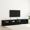 2 ks TV skříní s LED světly z černého dubu a kompozitního dřeva 3332491