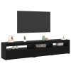 TV skříně 2 ks s LED osvětlením z černého dubu 3332494