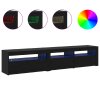 TV skříně 2 ks s LED osvětlením z černého dubu 3332494