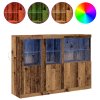 Sideboard s LED osvětlením Staré dřevo 142,5x37x100 cm 3333118