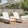 Sluneční lehátko se stolkem Solid Wood Acacia 3333829