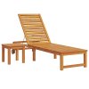 Sluneční lehátko se stolkem Solid Wood Acacia 3333829