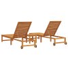 Sluneční lehátko se stolkem Solid Wood Acacia 3333829