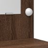 2dílná sada toaletního stolku s LED světlem – černá, dubové kompozitní dřevo 3334206