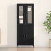 Komoda s nástěnnou skříní černý dub, dřevěný materiál 3334351