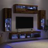 8dílné TV nástěnné jednotky s LED staré dřevo inženýrské dřevo 3334380