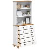 Hutch 'ASKIM'Bílý 91x40x199.5 cm Masivní dřevo Borovice 3334641