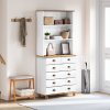 Hutch 'ASKIM'Bílý 91x40x199.5 cm Masivní dřevo Borovice 3334641