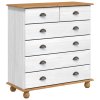 Hutch 'ASKIM'Bílý 91x40x199.5 cm Masivní dřevo Borovice 3334641