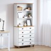Hutch 'ASKIM'Bílý 91x40x199.5 cm Masivní dřevo Borovice 3334641