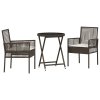 Zahradní bistro set 3 pcs Hnědá polyratan 3334963