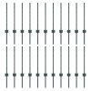 Plotové sloupky 22 ks U-Channel Zelená 100 cm Ocel 3335914